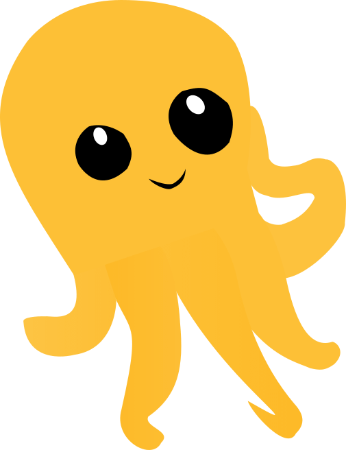 The webiste&#039;s logo is a cute yellowish octopus